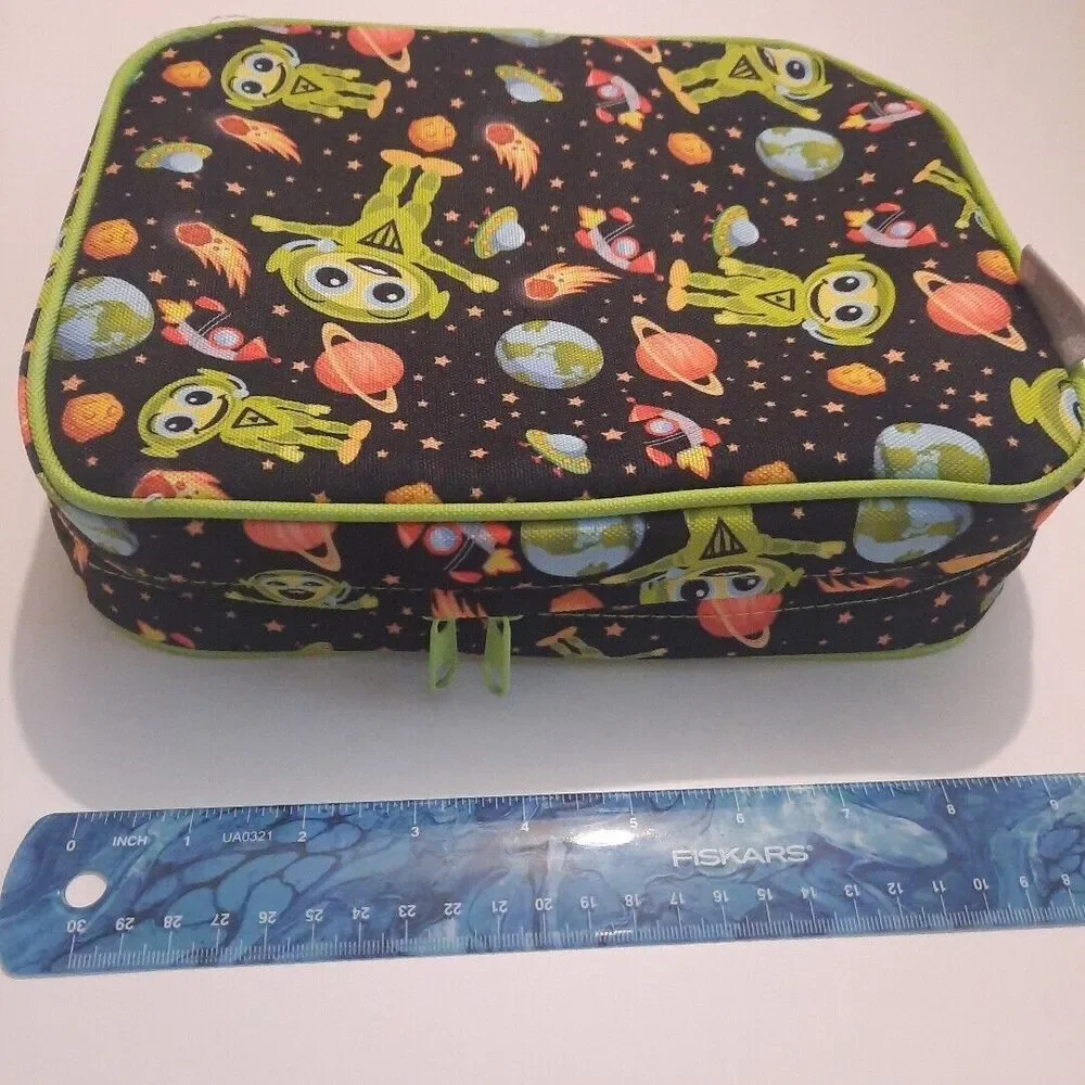 Bentology Alien Planets Lunch Box – Space Design Dual Zipper Navy Green Box Only